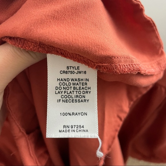 One Clothing Orange Button Down Midi Dress Large - Picture 6 of 8